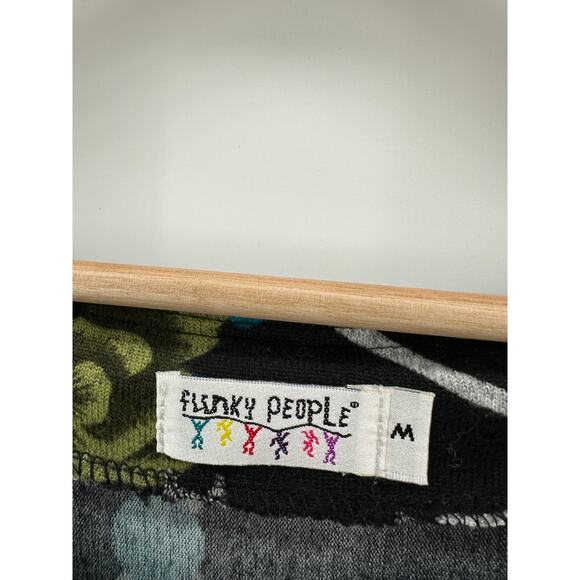 Funky People Sweater Dress Medium Floral Printed Long Sleeve Knit Knee Length - Picture 6 of 7